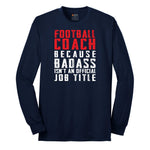 Football Coach Long Sleeve Tee - Navy