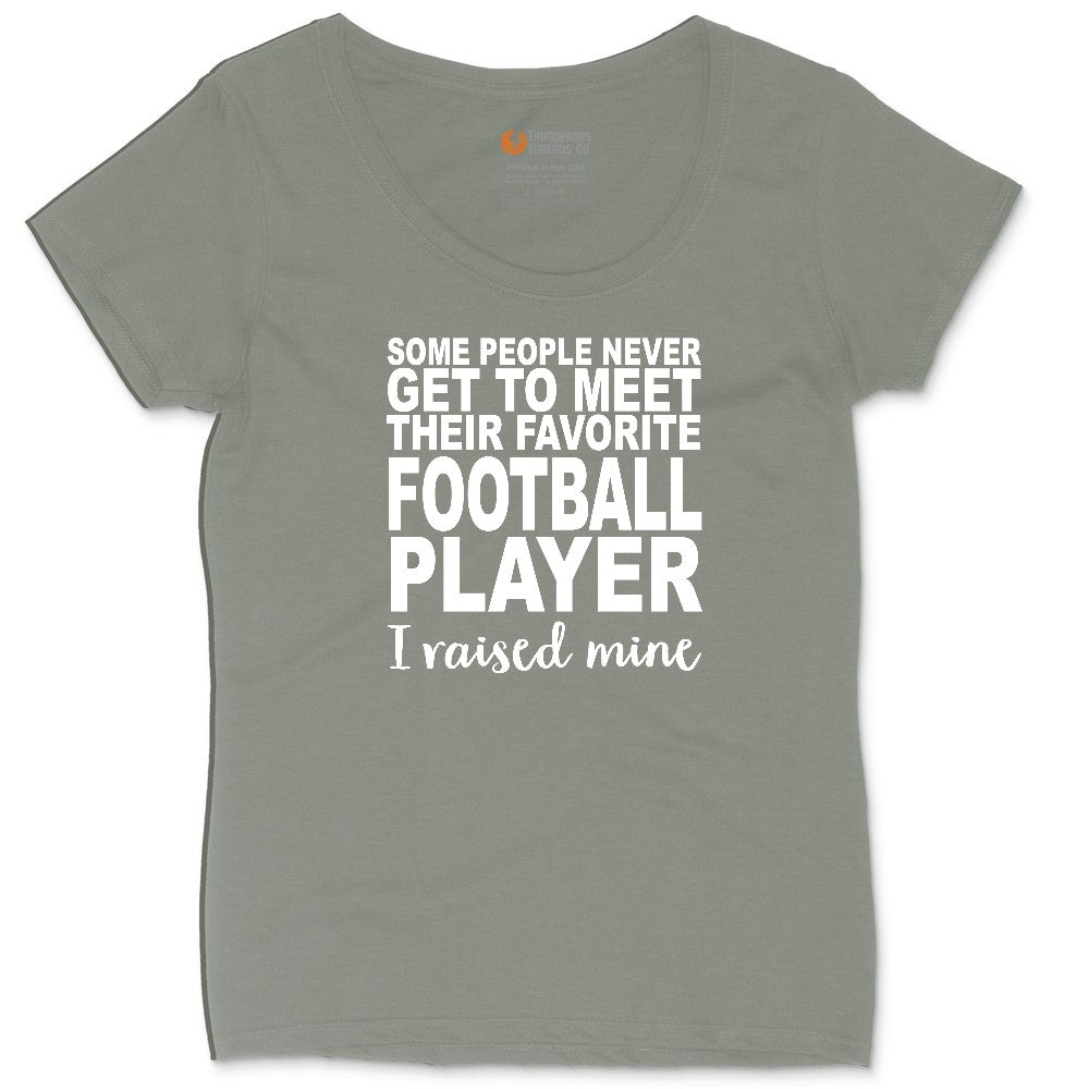 Football Player I Raised Mine Ladies Curvy Tee - Bamboo Blackout