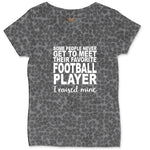 Football Player I Raised Mine Ladies Curvy Tee - Black Leopard