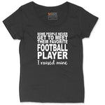 Football Player I Raised Mine Ladies Curvy Tee - Black