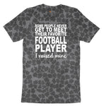 Football Player I Raised Mine Ladies Short Sleeve Tee - Black Leopard