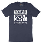 Football Player I Raised Mine Short Sleeve Tee - Heather Navy