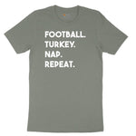 Football Turkey Nap Repeat Ladies Short Sleeve Tee - Bamboo Blackout