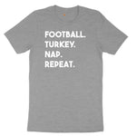 Football Turkey Nap Repeat Ladies Short Sleeve Tee - Granite Heather