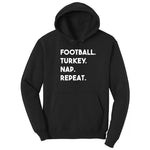 Football Turkey Nap Repeat Hoodie - Jet Black