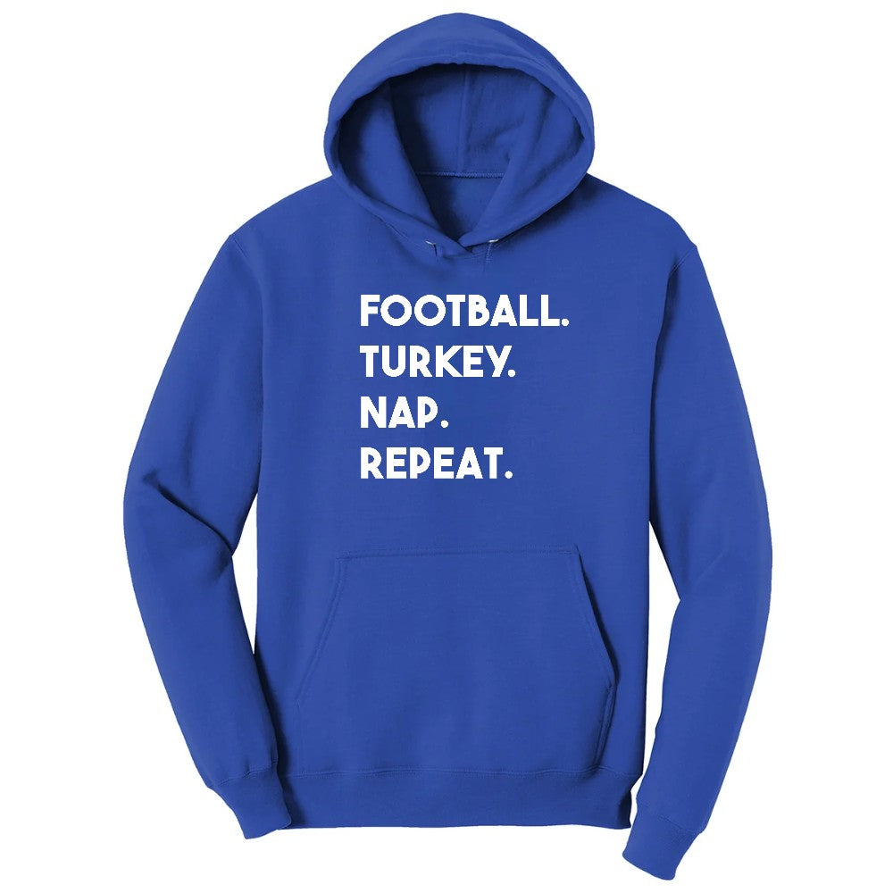 Football Turkey Nap Repeat Hoodie - True Royal