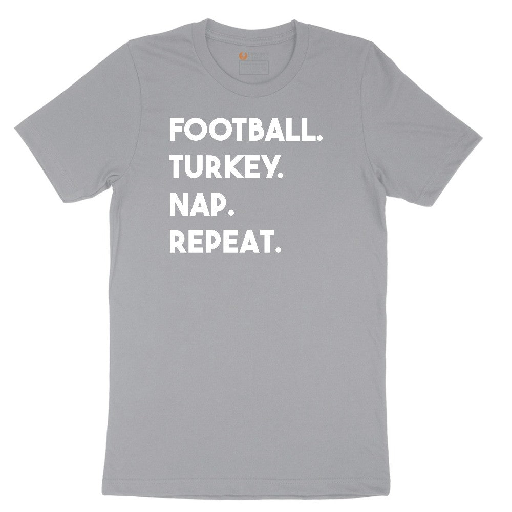 Football Turkey Nap Repeat Short Sleeve Tee - Athletic Heather Grey
