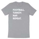 Football Turkey Nap Repeat Short Sleeve Tee - Athletic Heather Grey