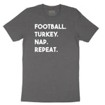 Football Turkey Nap Repeat Short Sleeve Tee - Dark Heather Grey