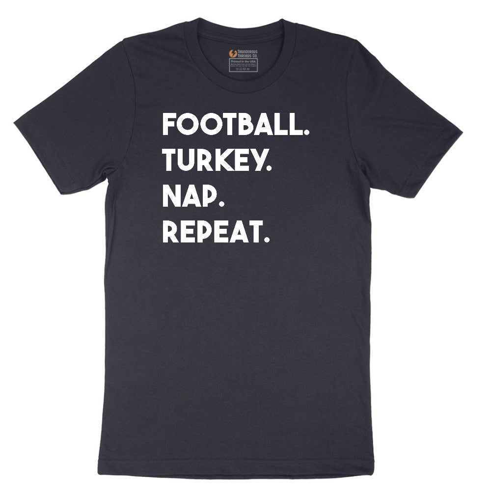 Football Turkey Nap Repeat Short Sleeve Tee - Deep Navy