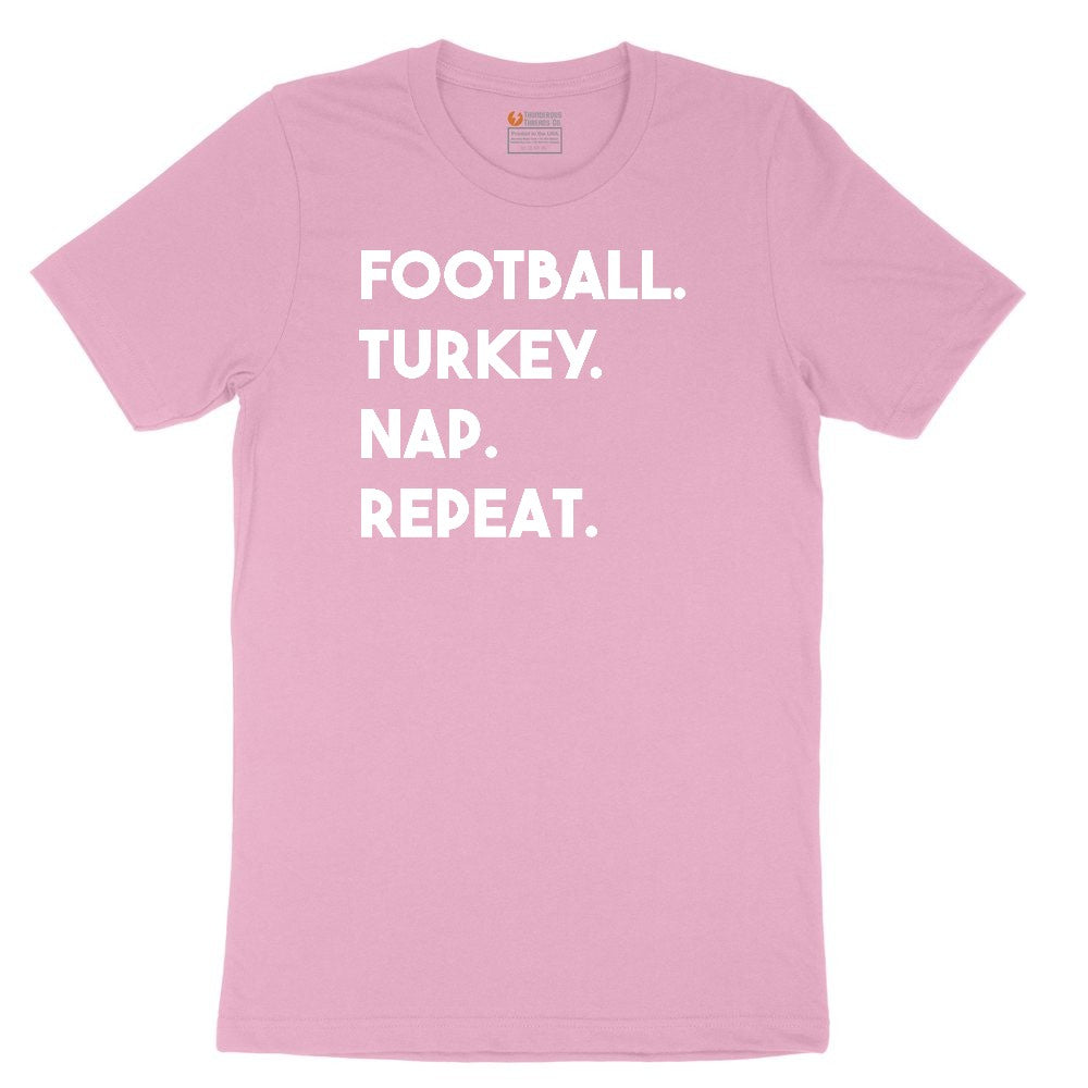 Football Turkey Nap Repeat Toddler Short Sleeve Tee - Candy Pink