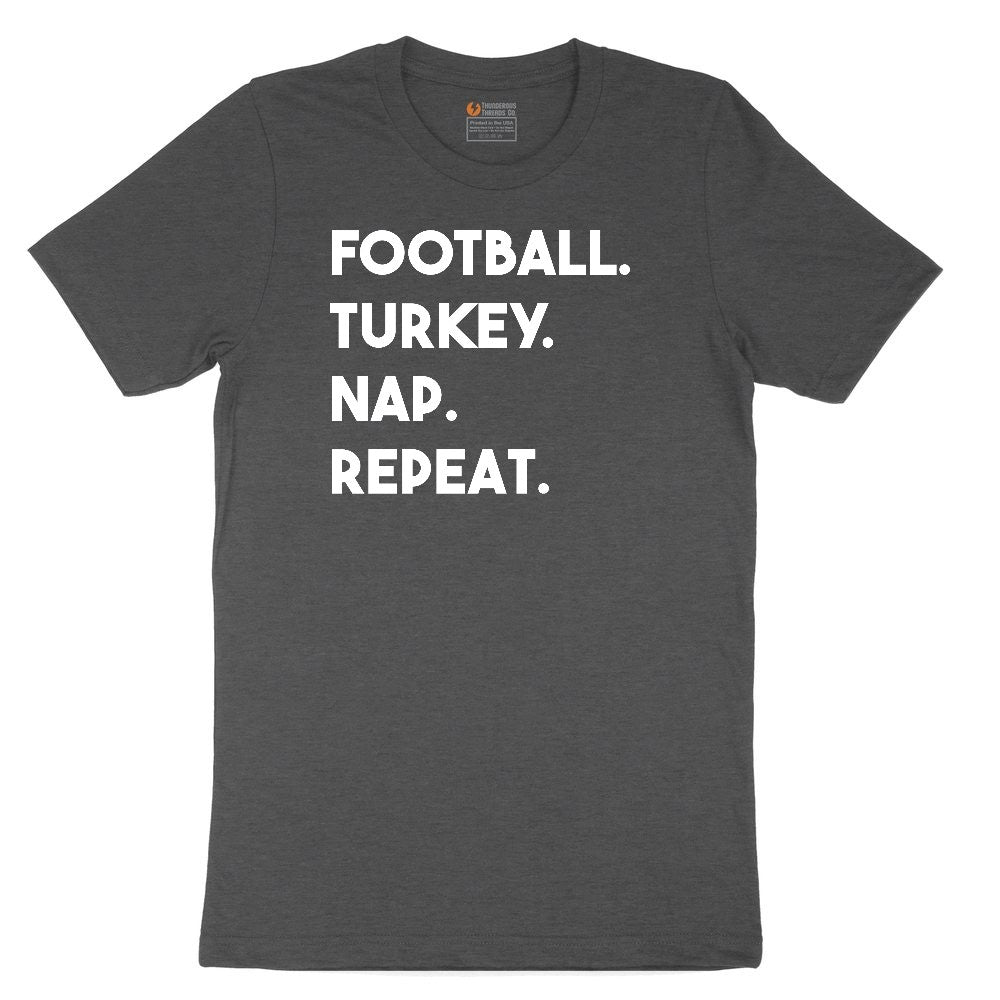 Football Turkey Nap Repeat Toddler Short Sleeve Tee - Dark Heather Grey