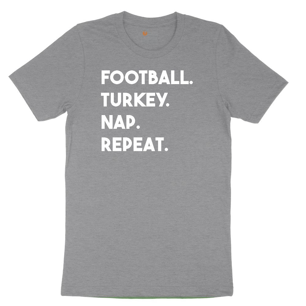 Football Turkey Nap Repeat Youth Short Sleeve Tee - Athletic Heather
