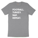 Football Turkey Nap Repeat Youth Short Sleeve Tee - Athletic Heather