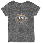 Forever Gamer - Mens & Ladies T-Shirt Ladies Curvy Tee - Black Leopard