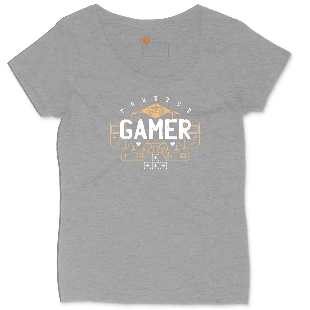 Forever Gamer - Mens & Ladies T-Shirt Ladies Curvy Tee - Granite Heather
