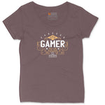 Forever Gamer - Mens & Ladies T-Shirt Ladies Curvy Tee - Sangria Blackout