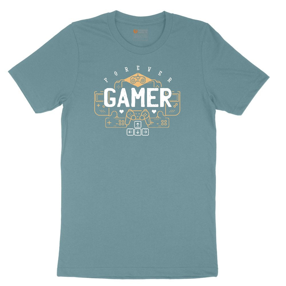 Forever Gamer - Mens & Ladies T-Shirt Ladies Short Sleeve Tee - Surf Blackout