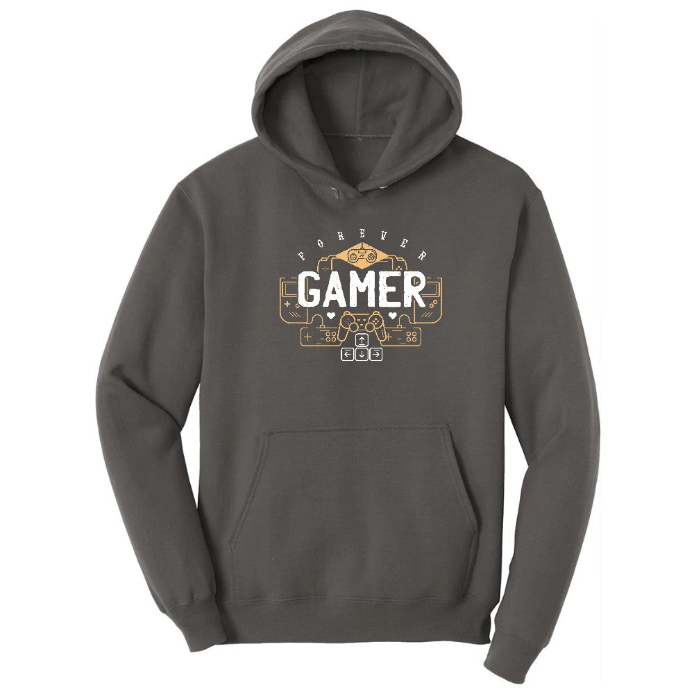 Forever Gamer - Mens & Ladies T-Shirt Hoodie - Charcoal