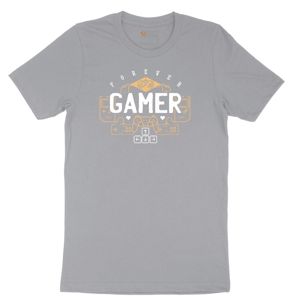 Forever Gamer - Mens & Ladies T-Shirt Short Sleeve Tee - Athletic Heather Grey