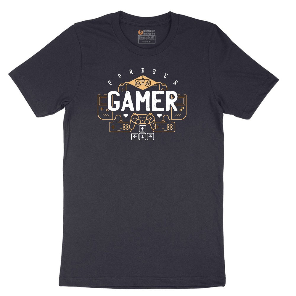 Forever Gamer - Mens & Ladies T-Shirt Short Sleeve Tee - Deep Navy