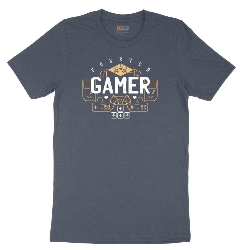 Forever Gamer - Mens & Ladies T-Shirt Toddler Short Sleeve Tee - Heather Navy