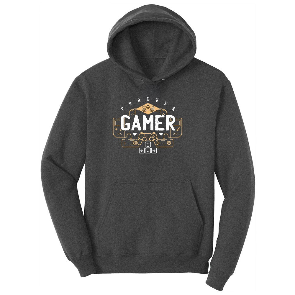 Forever Gamer - Mens & Ladies T-Shirt Youth Hoodie - Dark Heather Grey