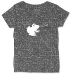 Frog Ladies Curvy Tee - Black Leopard