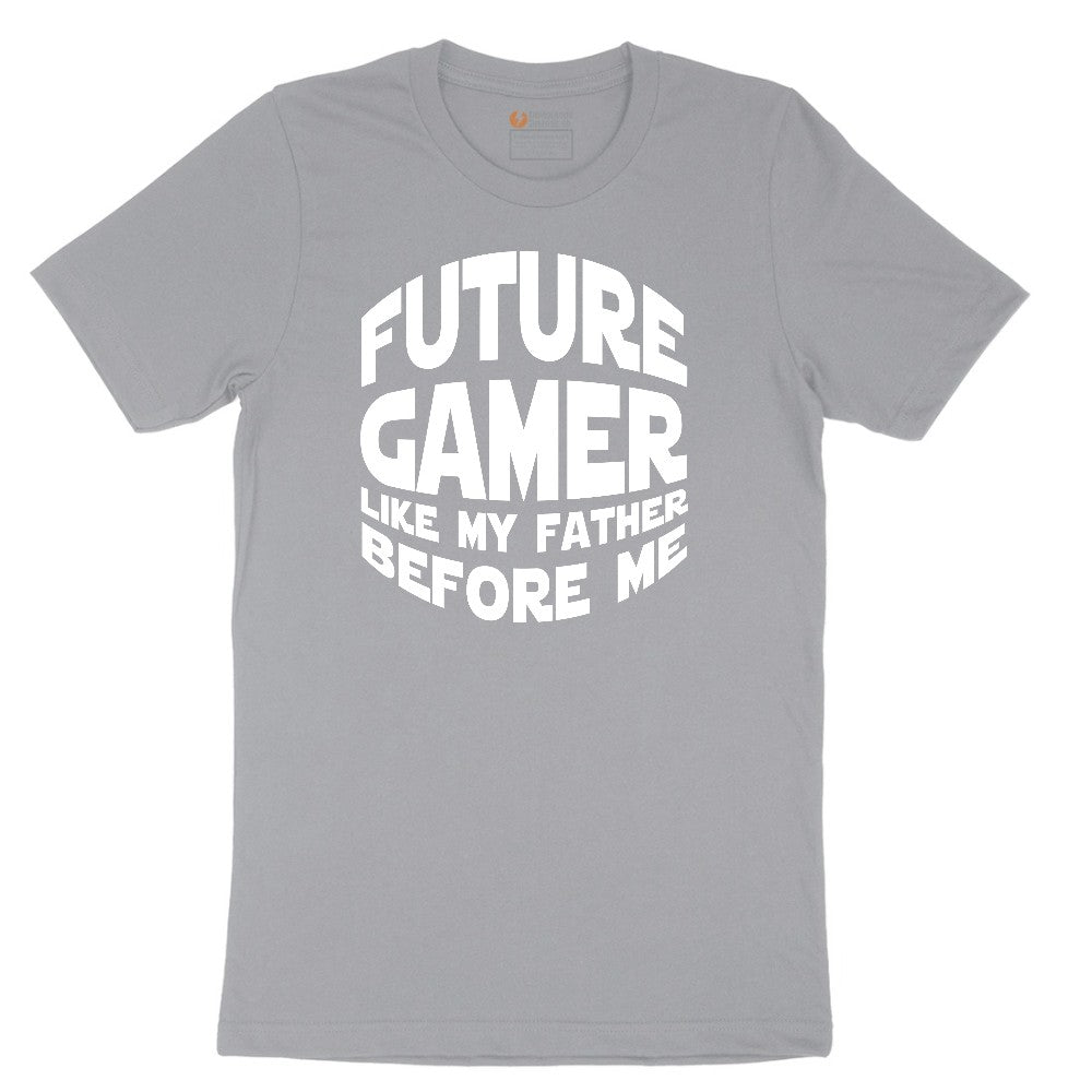 Future Gamer Like My Father Before Me - Mens & Ladies T-Shirt Short Sleeve Tee - Athletic Heather Grey