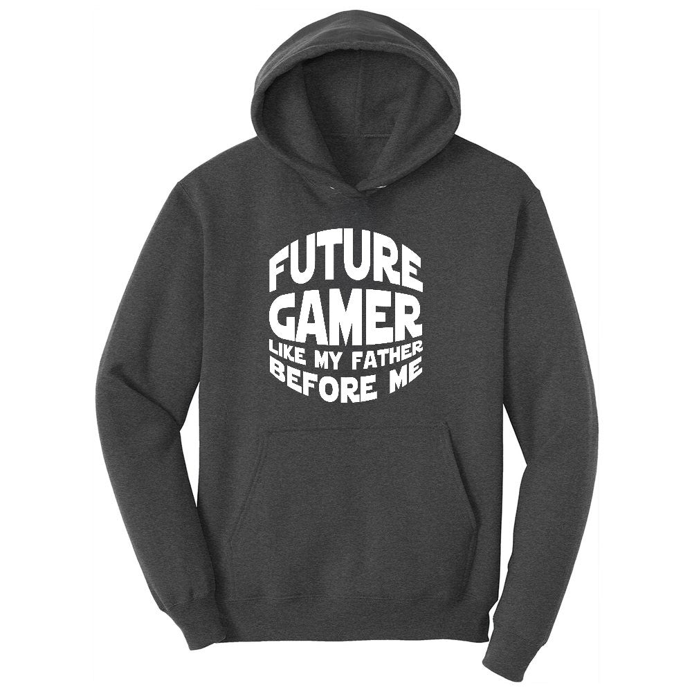 Future Gamer Like My Father Before Me - Mens & Ladies T-Shirt Youth Hoodie - Dark Heather Grey