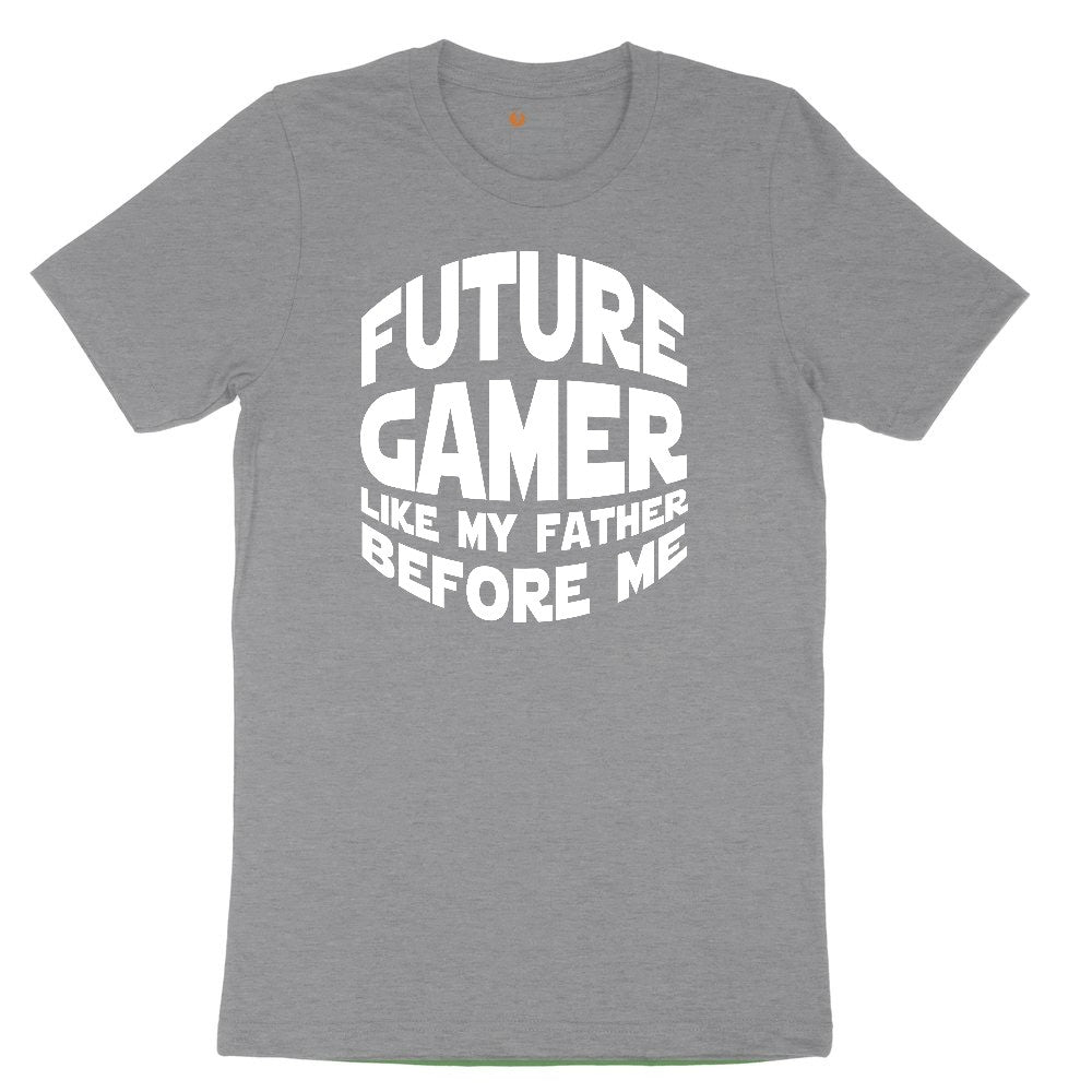 Future Gamer Like My Father Before Me - Mens & Ladies T-Shirt Youth Short Sleeve Tee - Athletic Heather