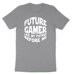 Future Gamer Like My Father Before Me - Mens & Ladies T-Shirt Youth Short Sleeve Tee - Athletic Heather