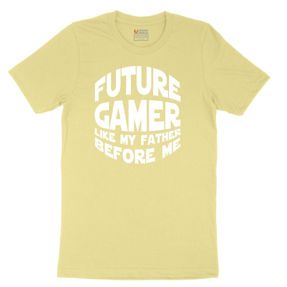 Future Gamer Like My Father Before Me - Mens & Ladies T-Shirt Youth Short Sleeve Tee - Yellow