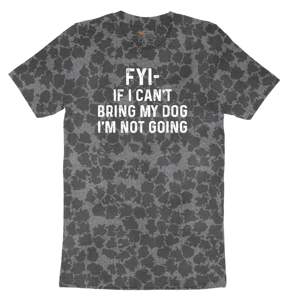 FYI If I Cant Bring My Dog Im Not Going Ladies Short Sleeve Tee - Black Leopard