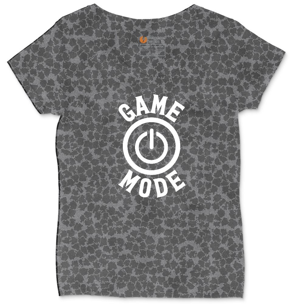 Game Mode - Mens & Ladies T-Shirt Ladies Curvy Tee - Black Leopard