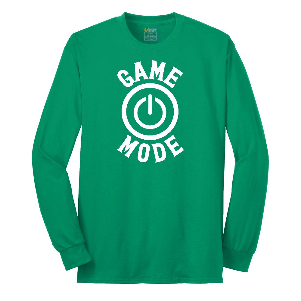 Game Mode - Mens & Ladies T-Shirt Long Sleeve Tee - Kelly Green