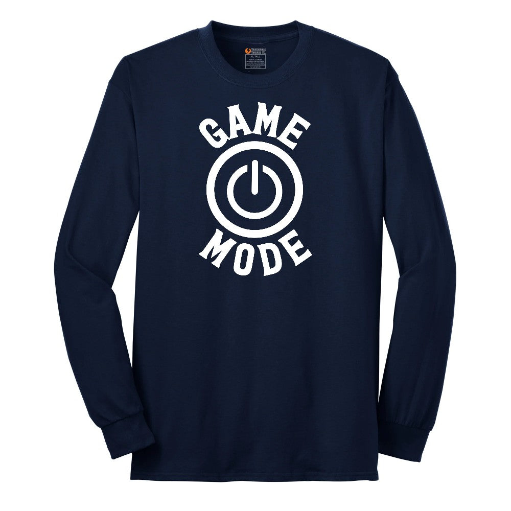 Game Mode - Mens & Ladies T-Shirt Long Sleeve Tee - Navy