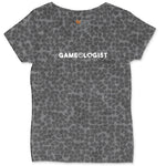 Gameologist - Mens & Ladies T-Shirt Ladies Curvy Tee - Black Leopard