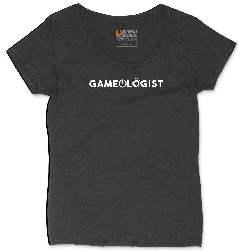Gameologist - Mens & Ladies T-Shirt Ladies Curvy Tee - Black
