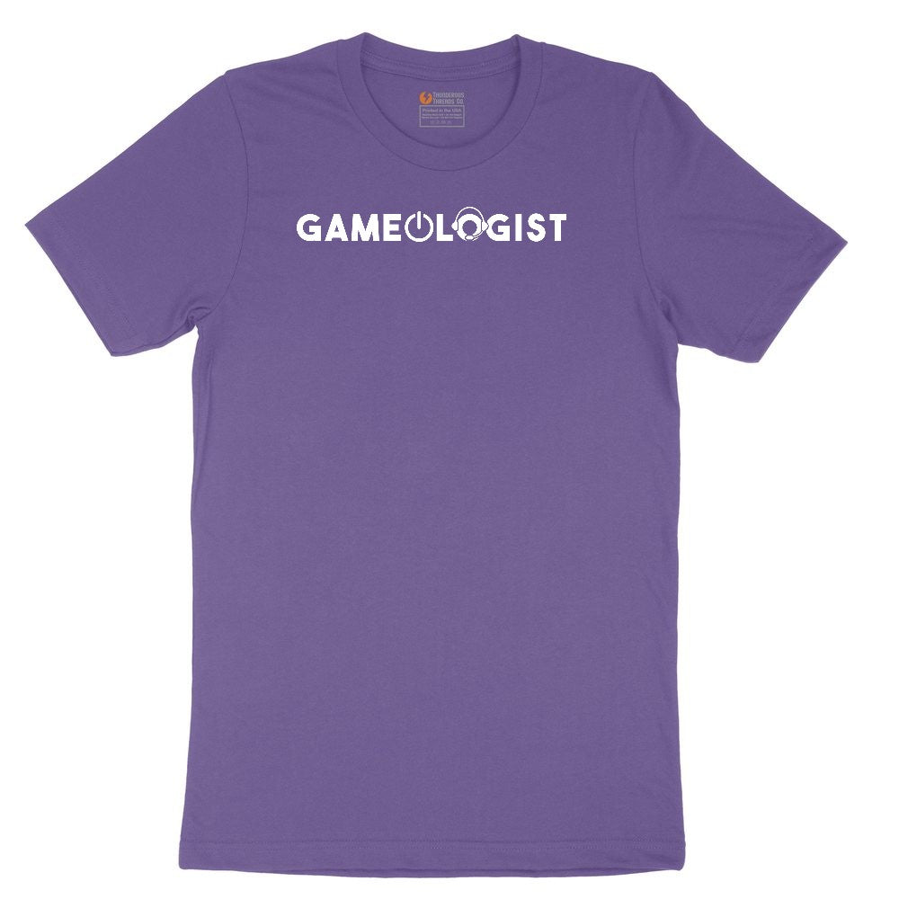 Gameologist - Mens & Ladies T-Shirt Ladies Short Sleeve Tee - Vintage Purple