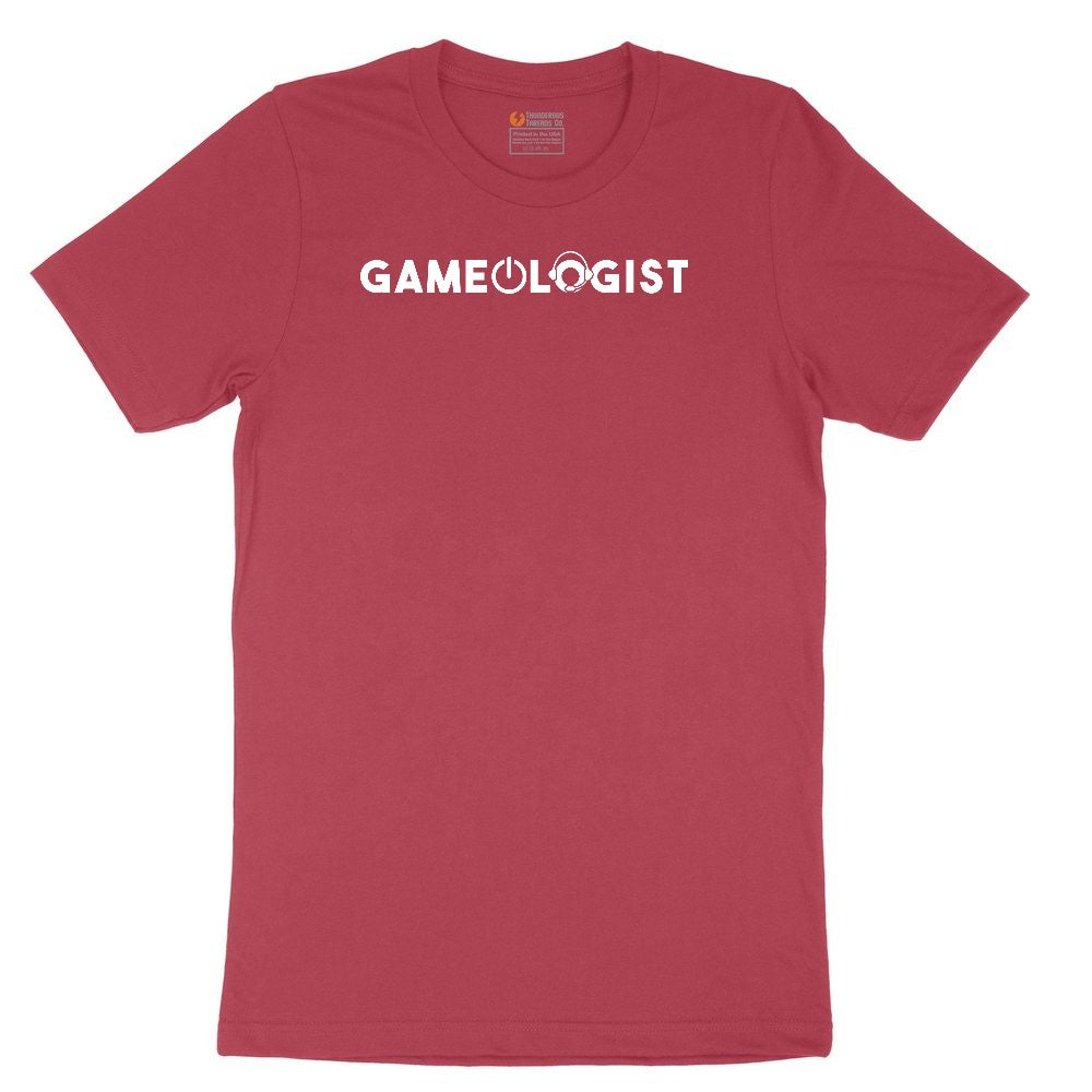 Gameologist - Mens & Ladies T-Shirt Ladies Short Sleeve Tee - Vintage Red