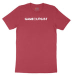 Gameologist - Mens & Ladies T-Shirt Ladies Short Sleeve Tee - Vintage Red