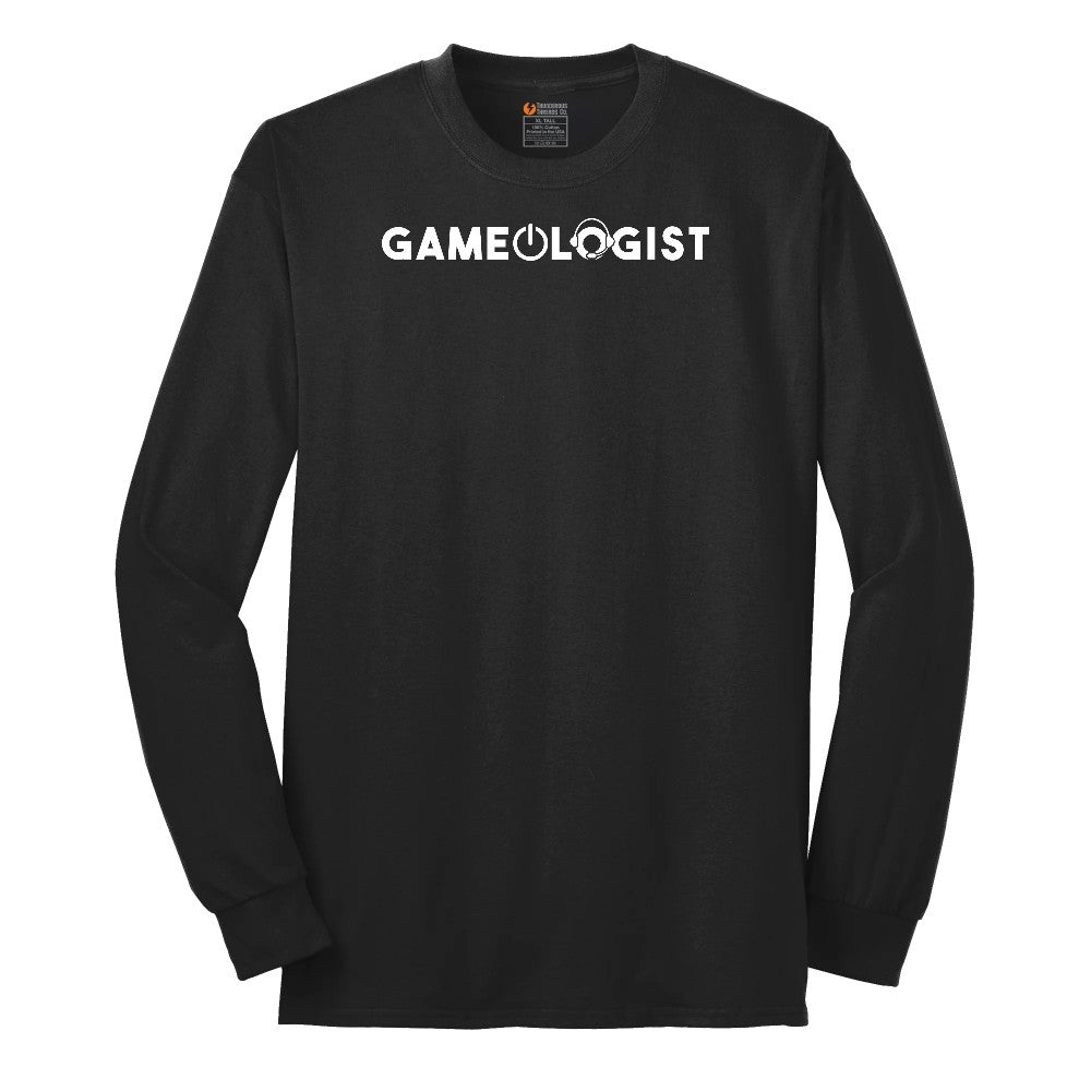 Gameologist - Mens & Ladies T-Shirt Long Sleeve Tee - Jet Black