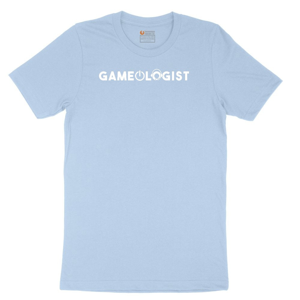 Gameologist - Mens & Ladies T-Shirt Youth Short Sleeve Tee - Light Blue