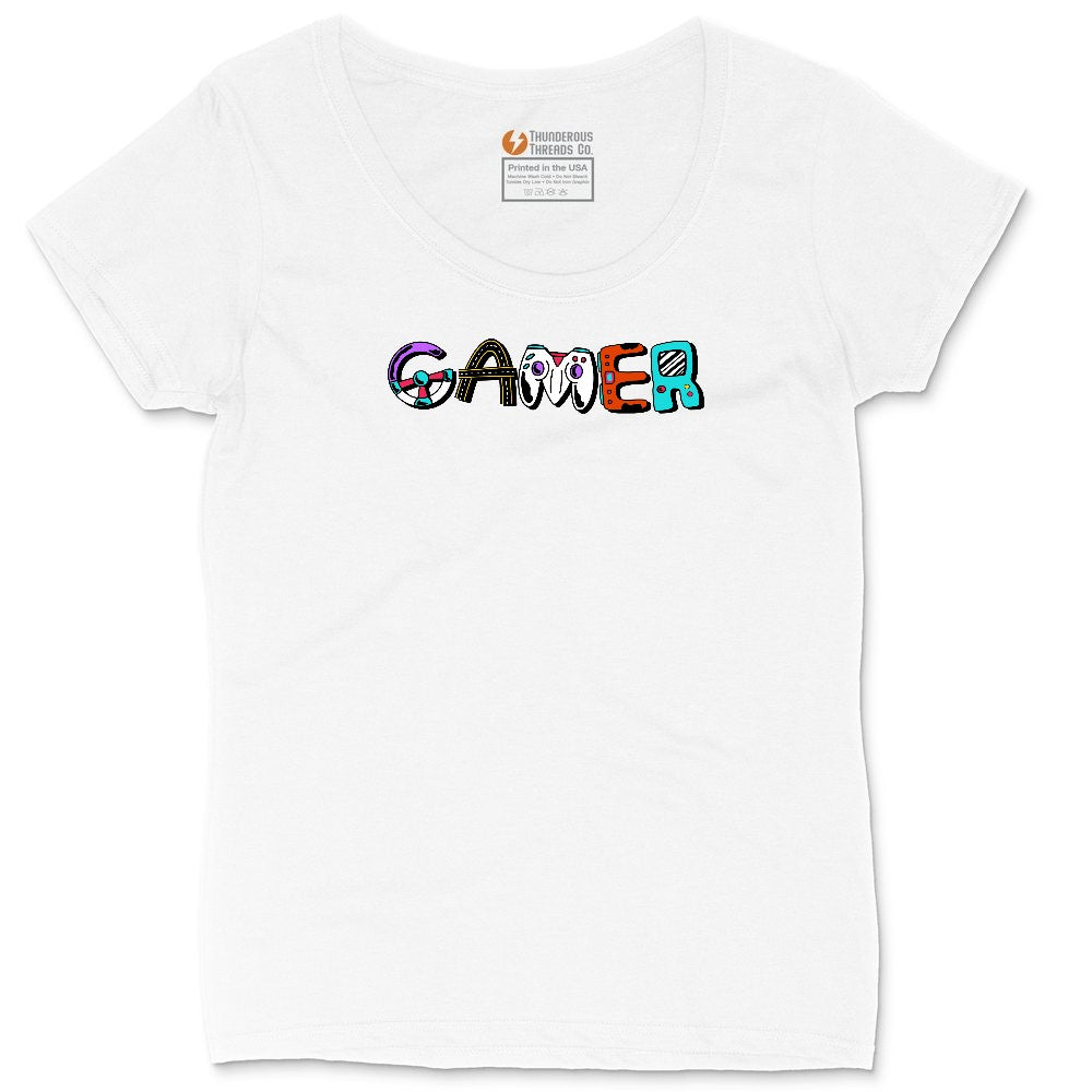 Gamer Art Version - Mens & Ladies T-Shirt Ladies Curvy Tee - White