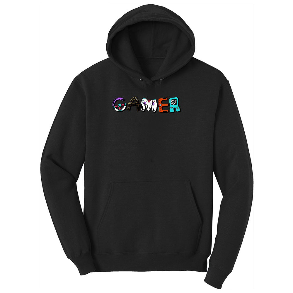 Gamer Art Version - Mens & Ladies T-Shirt Ladies Hoodie - Jet Black