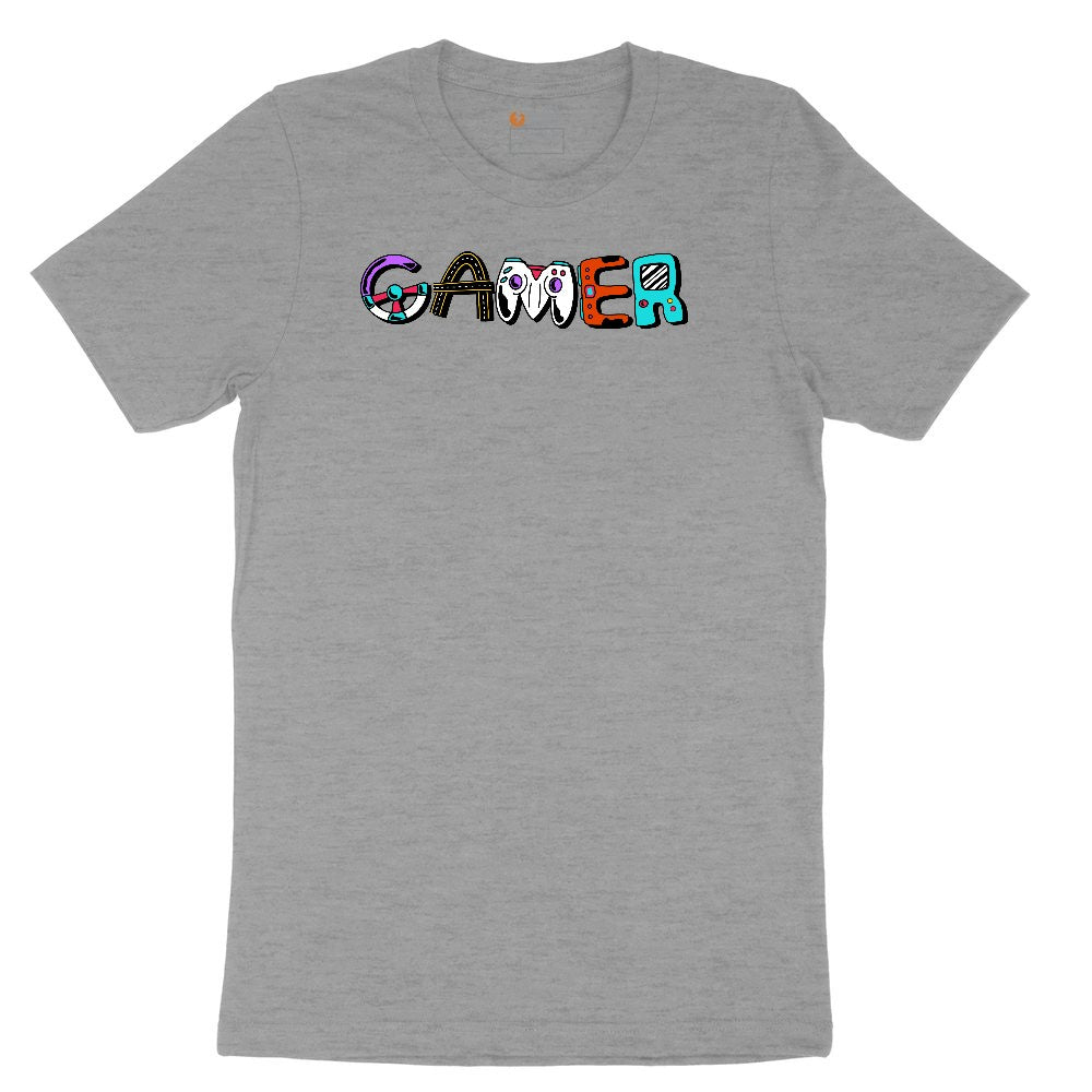 Gamer Art Version - Mens & Ladies T-Shirt Ladies Short Sleeve Tee - Granite Heather