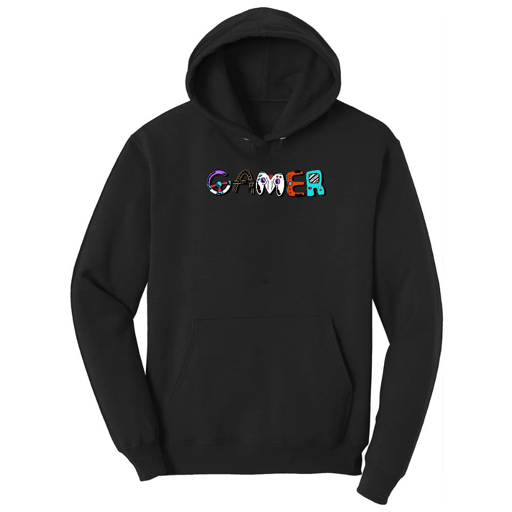 Gamer Art Version - Mens & Ladies T-Shirt Hoodie - Jet Black