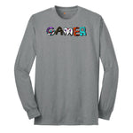 Gamer Art Version - Mens & Ladies T-Shirt Long Sleeve Tee - Athletic Grey