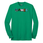 Gamer Art Version - Mens & Ladies T-Shirt Long Sleeve Tee - Kelly Green
